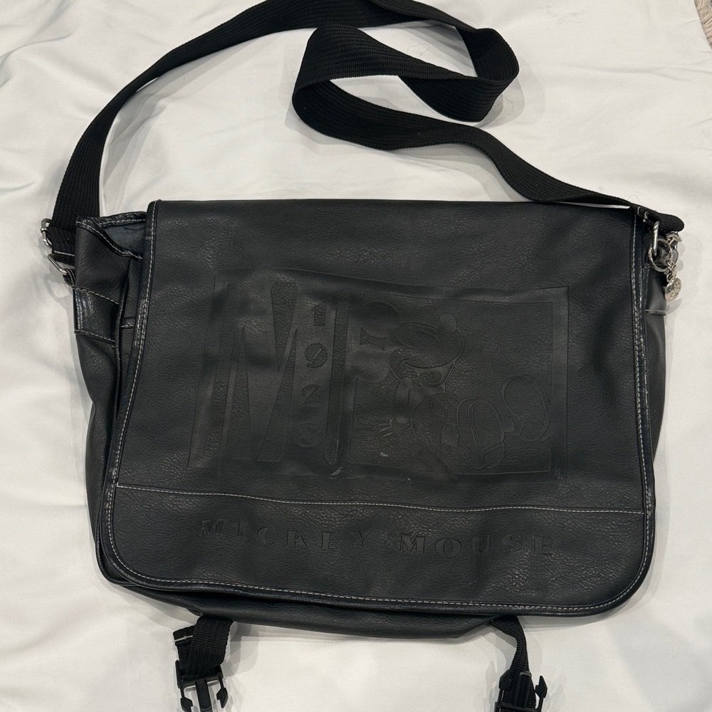 Black Embossed Pleather Shoulder Bag